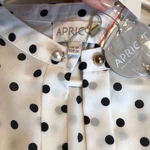 apricot Tops - Apricot Polka Dot Blouse apricot Tops - Apricot Polka Dot Blouse